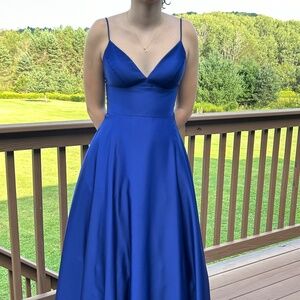 Royal blue long formal gown